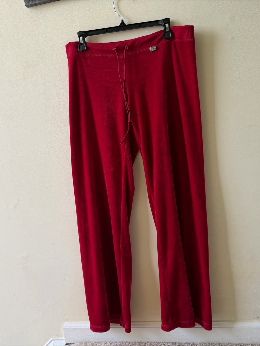 Women’s Red Velour Drawstring Pants